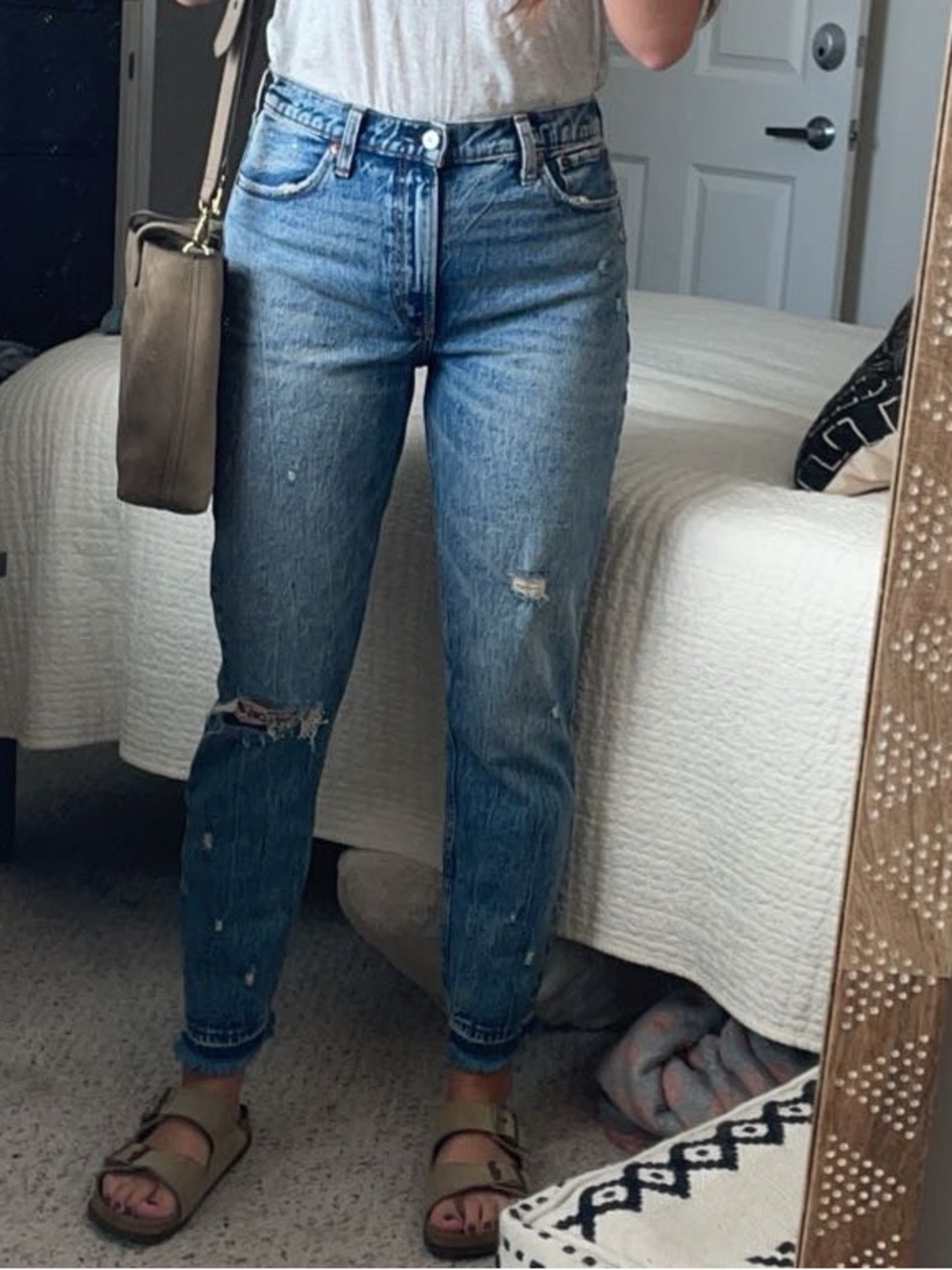 Abercrombie & Fitch Light Blue Boyfriend Jeans - Distressed High Rise